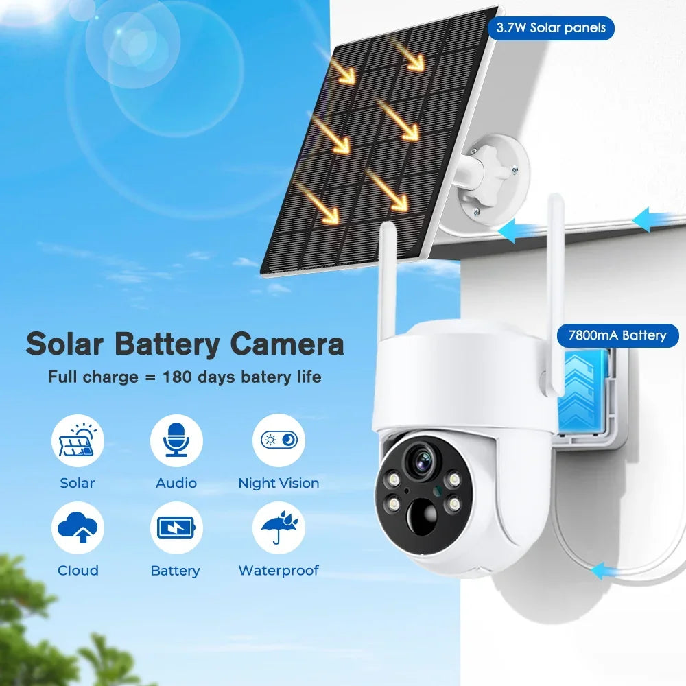 Caméra WiFi Solaire Extérieure PTZ 4MP